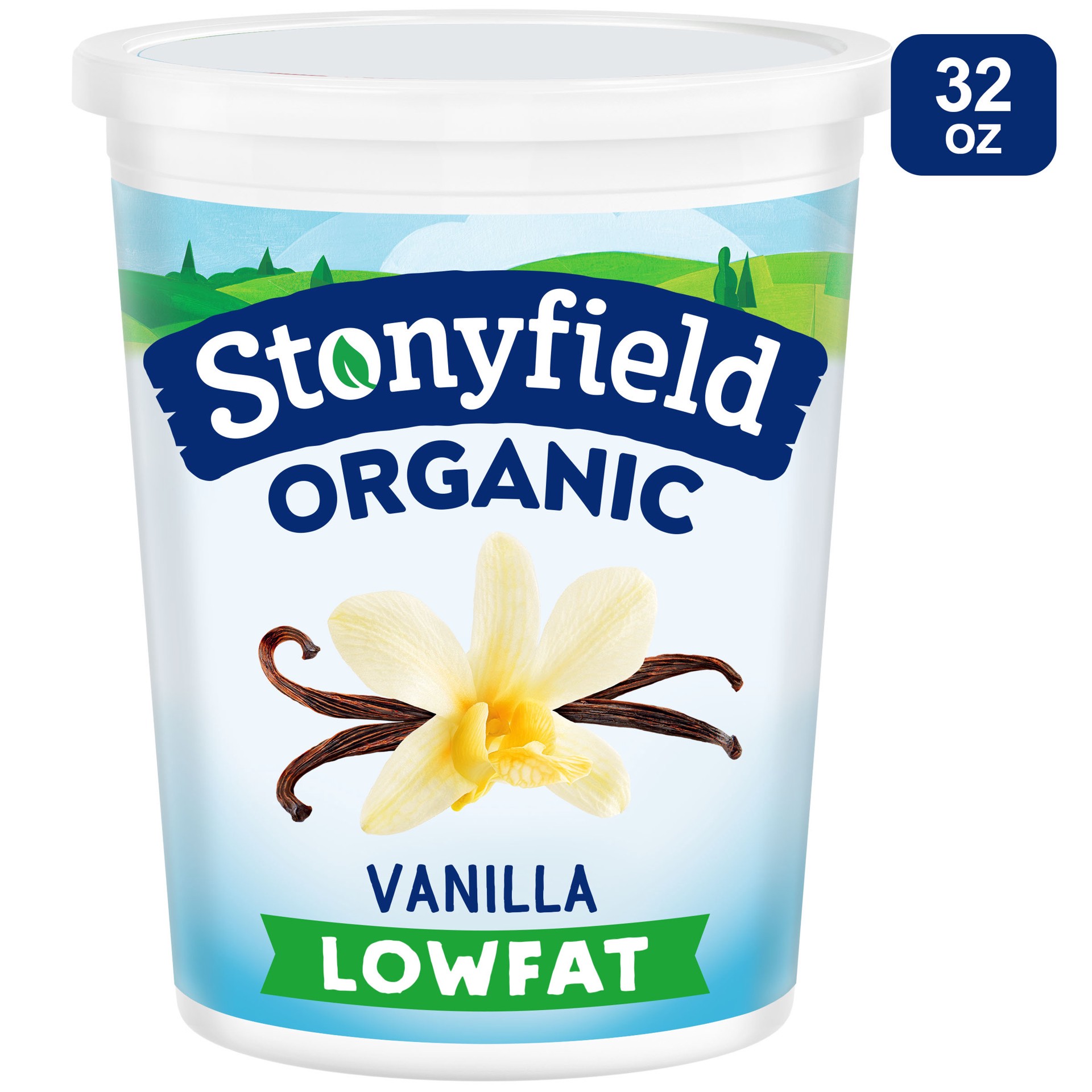 slide 1 of 1, Stonyfield Organic Lowfat Yogurt, Vanilla, 32 oz., 32 oz