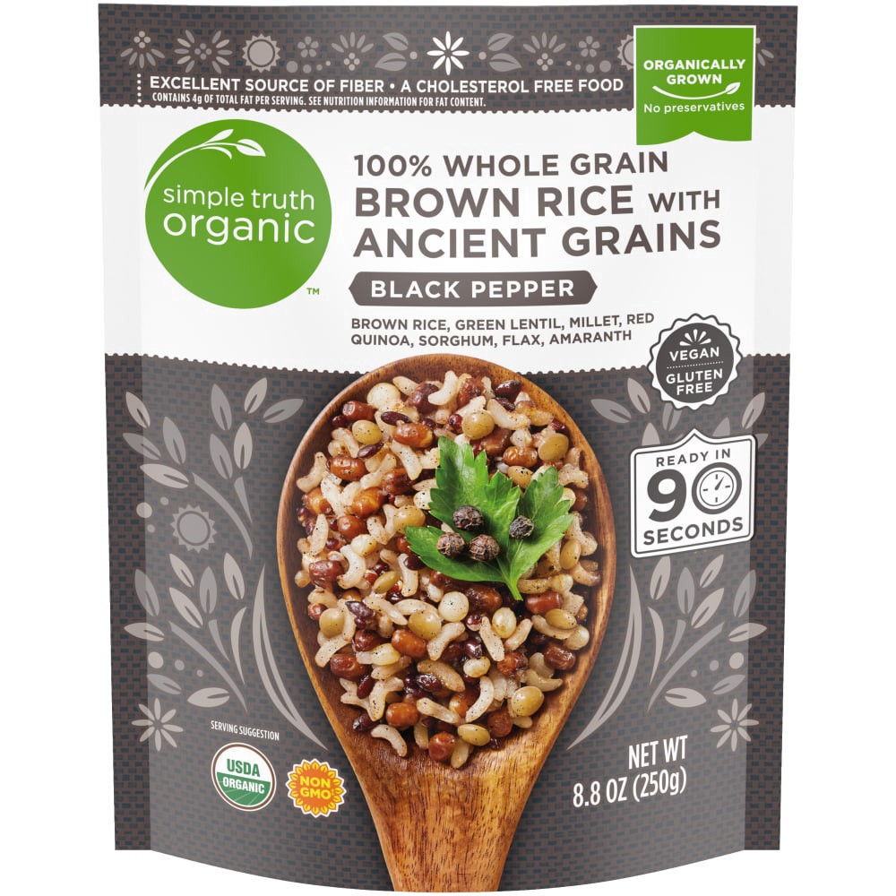 slide 2 of 2, Simple Truth Organic Black Pepper 100% Whole Grain Brown Rice With Ancient Grains, 8.8 oz