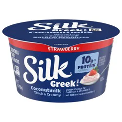 Silk Strawberry Dairy Free, Plant Based, Greek Style Coconut Milk Yogurt Alternative, 5.3 OZ Cup
