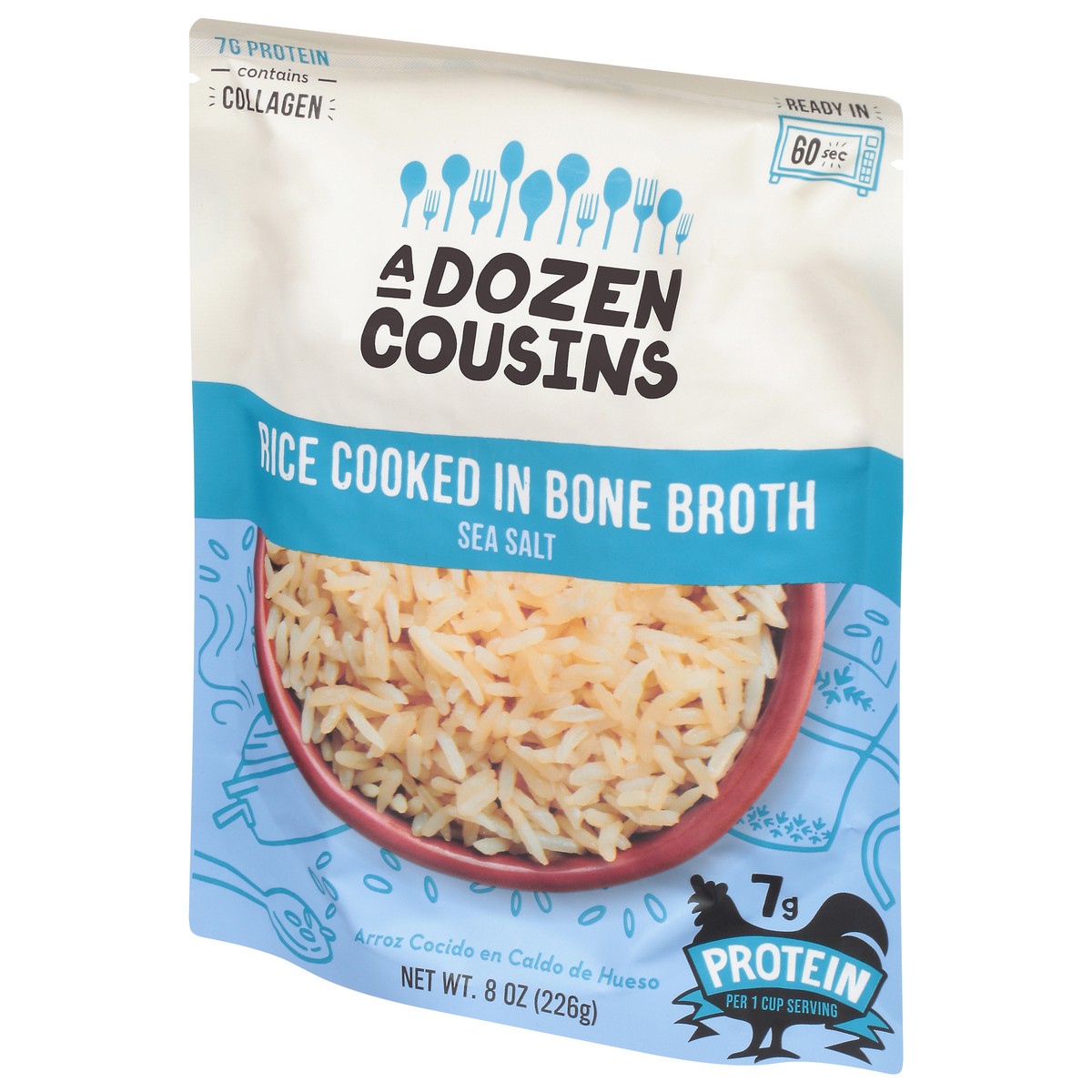 slide 9 of 9, A Dozen Cousins Ready To Eat Rice Cooked In Bone Broth With Sea Salt, 8 oz