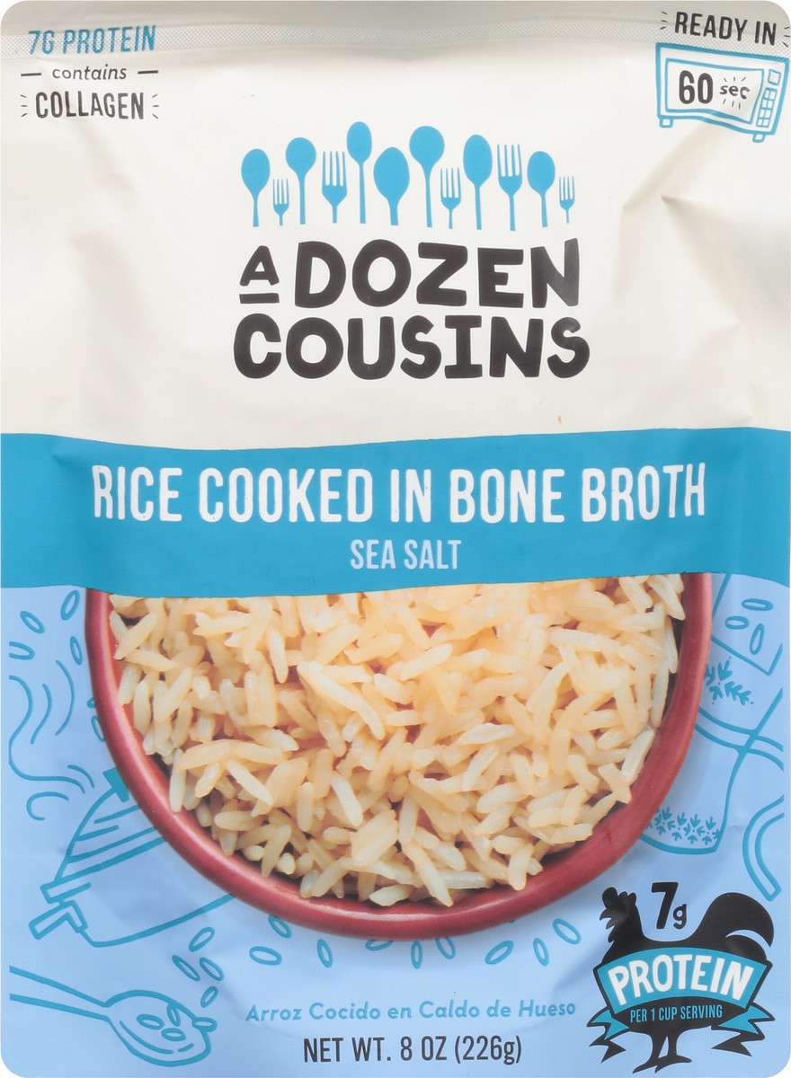slide 7 of 9, A Dozen Cousins Ready To Eat Rice Cooked In Bone Broth With Sea Salt, 8 oz