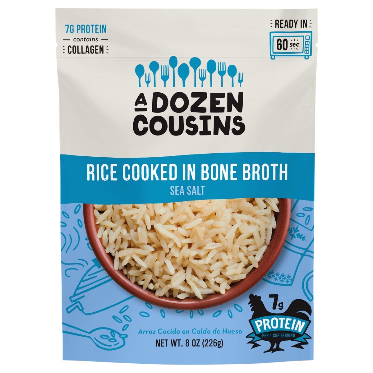 slide 1 of 9, A Dozen Cousins Sea Salt Bone Broth Rice, 8 oz
