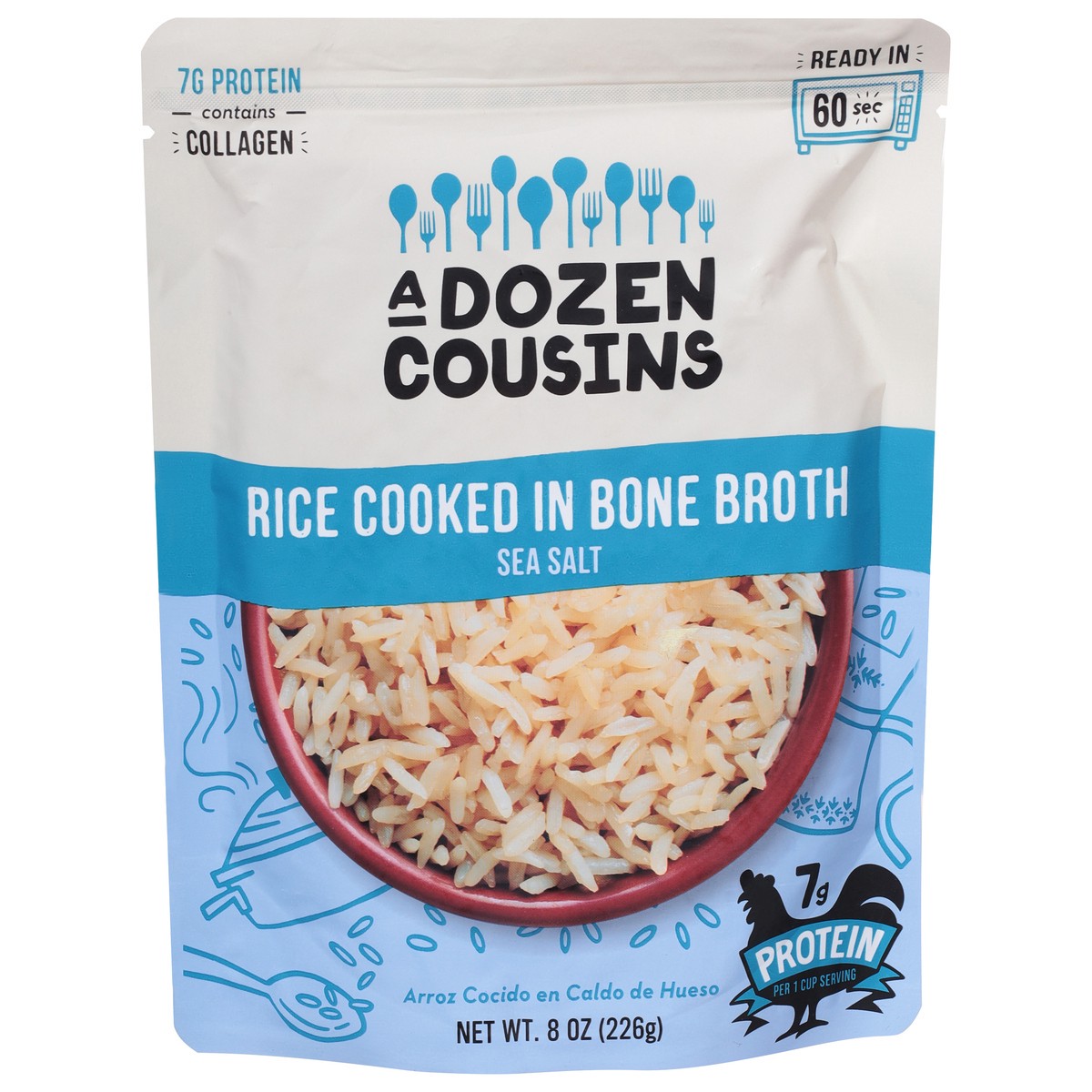slide 1 of 9, A Dozen Cousins Ready To Eat Rice Cooked In Bone Broth With Sea Salt, 8 oz