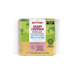 Giant Eagle Singles Sharp Cheddar Reduced Fat Cheese Product