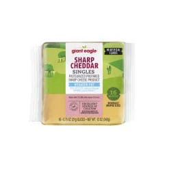 Giant Eagle Singles Sharp Cheddar Reduced Fat Cheese Product