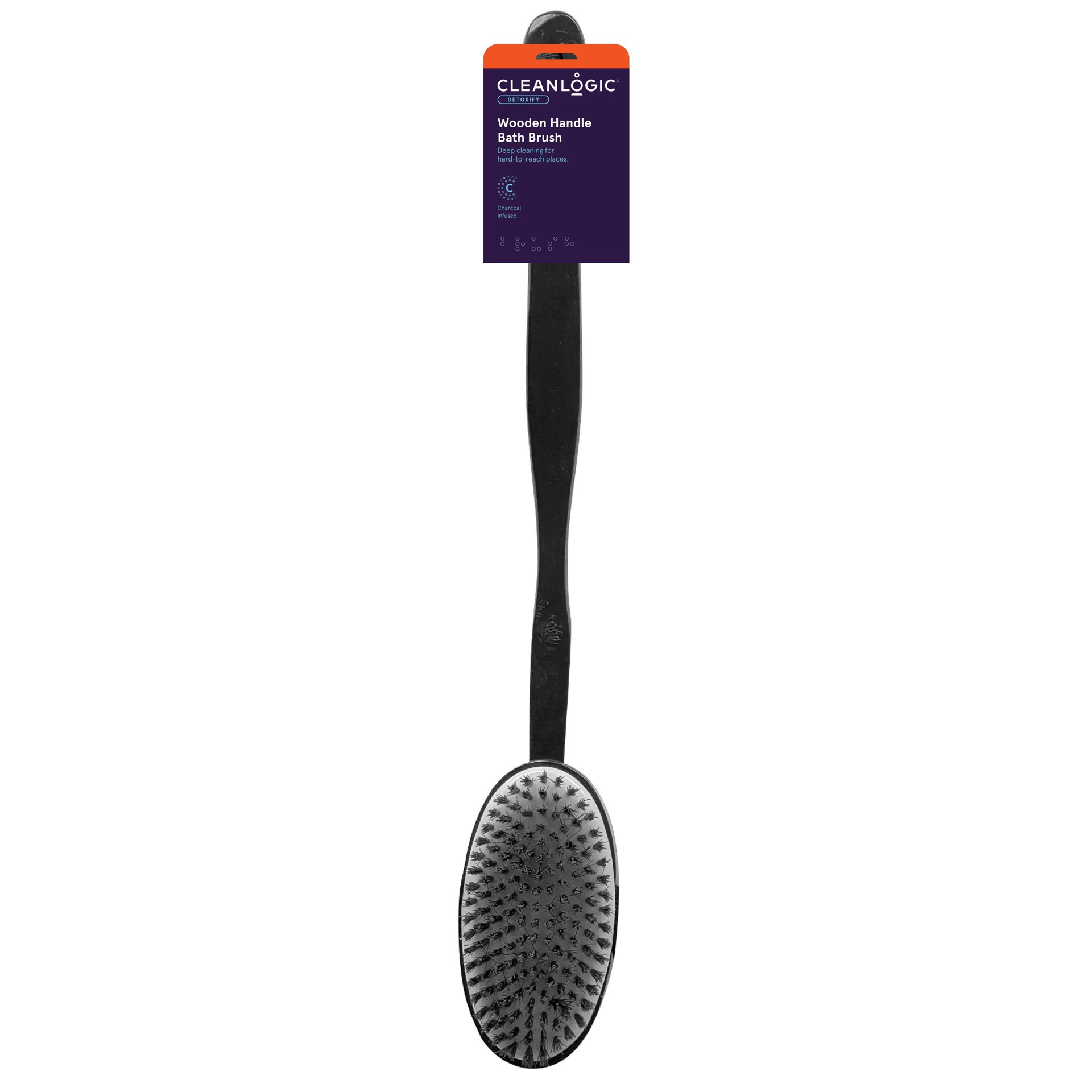 slide 1 of 1, cleanlogic Charcoal Back Brush, 1 ct