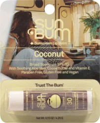 Sun Bum Broad Spectrum SPF 30 Coconut Sunscreen Lip Balm 0.15 oz