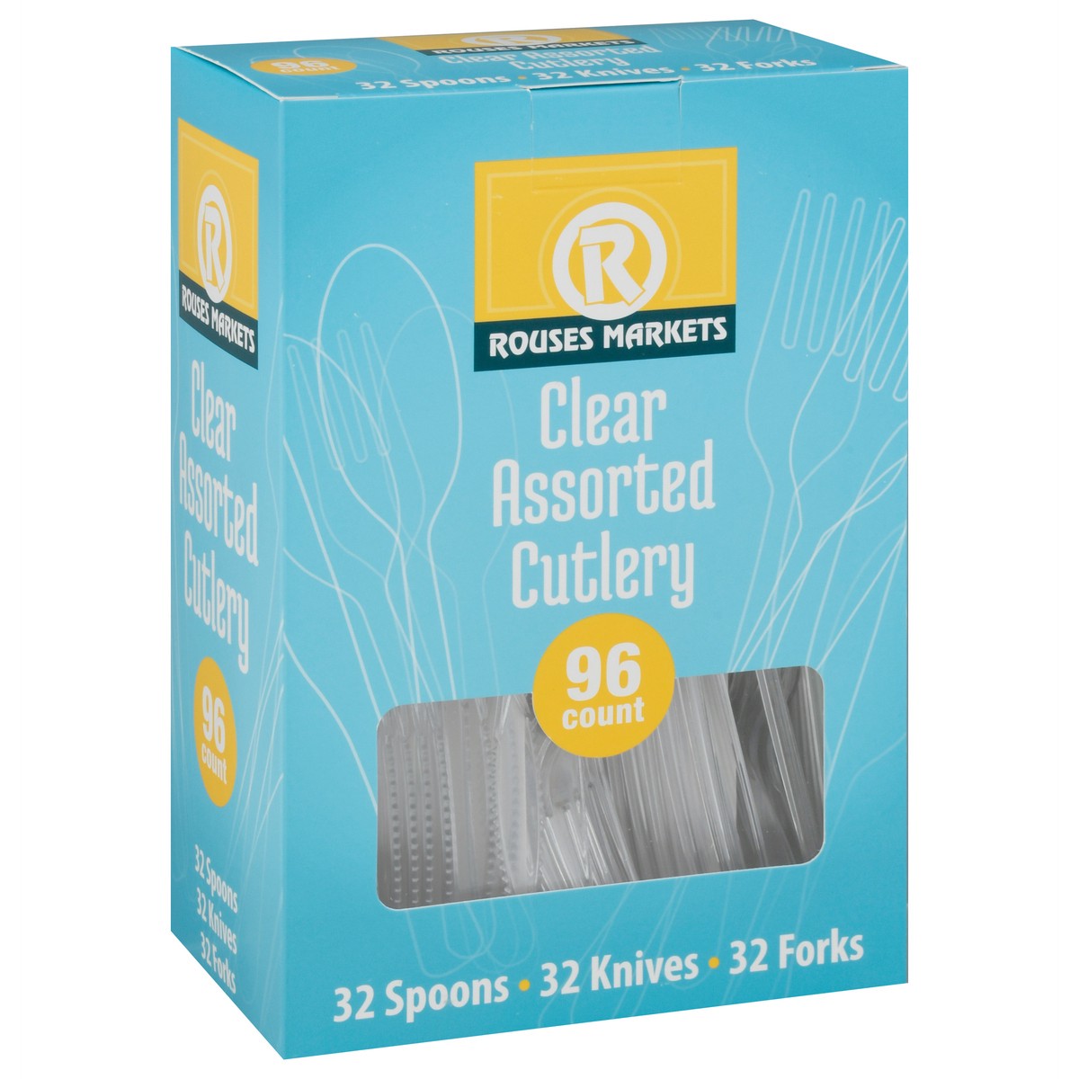 slide 8 of 10, Rouses Markets Clear Assorted Cutlery 96 ea, 96 ct