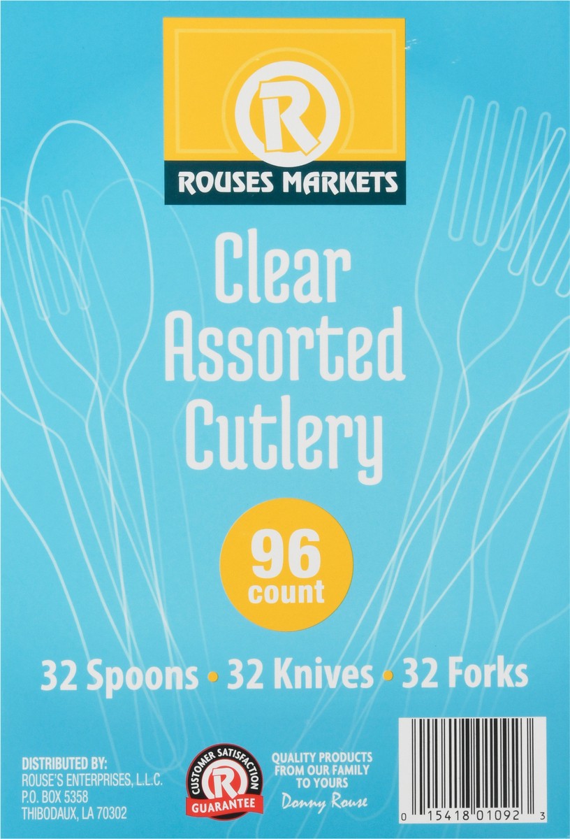 slide 9 of 10, Rouses Markets Clear Assorted Cutlery 96 ea, 96 ct
