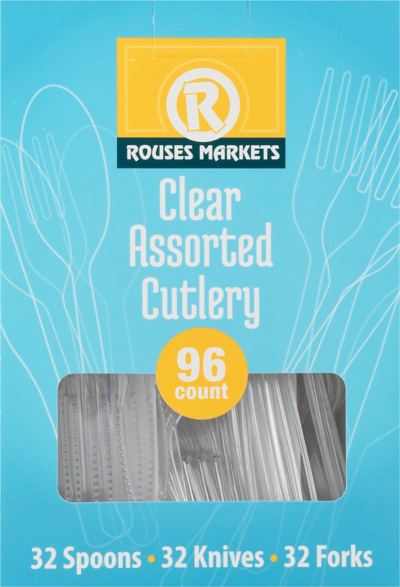 slide 5 of 10, Rouses Markets Clear Assorted Cutlery 96 ea, 96 ct