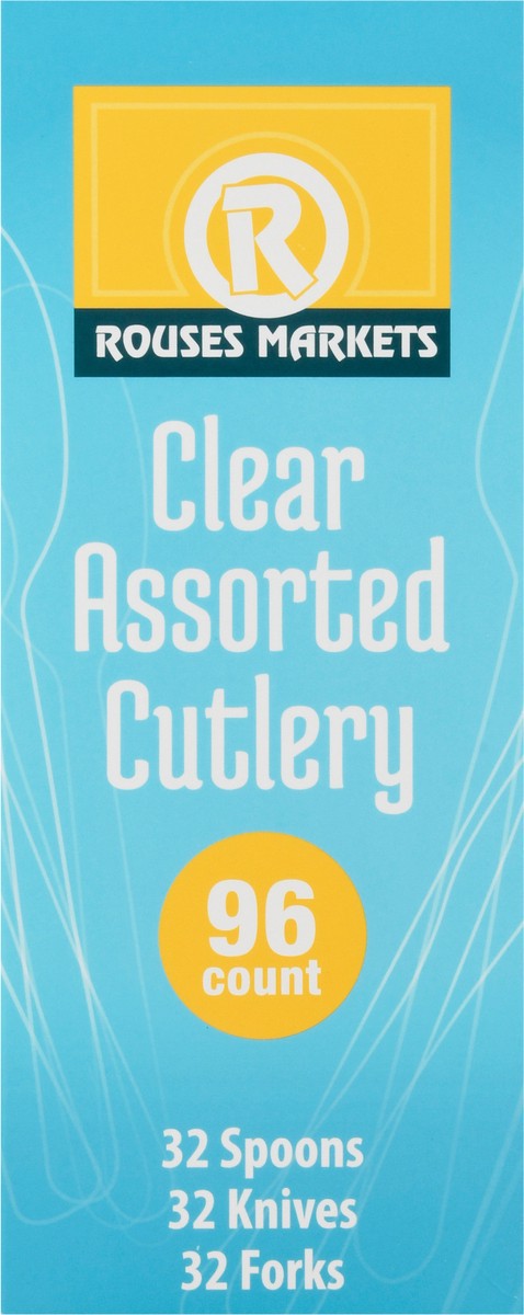 slide 3 of 10, Rouses Markets Clear Assorted Cutlery 96 ea, 96 ct