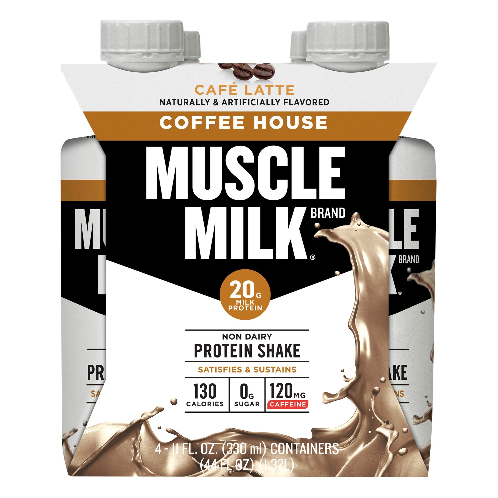 slide 1 of 8, Muscle Milk Coffee House Cafe Latte Protein Shake, 4 ct; 11 fl oz