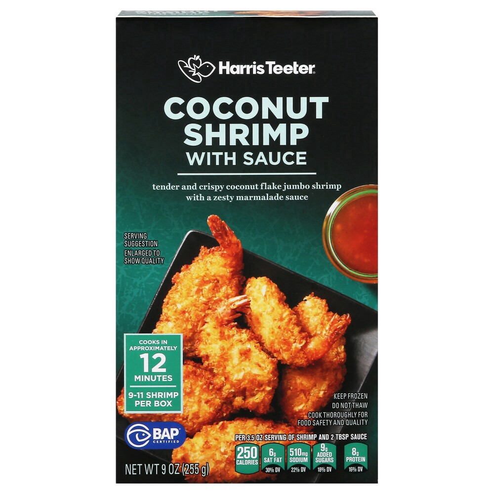 slide 1 of 4, Harris Teeter® Jumbo Coconut Shrimp with Sauce, 9 oz