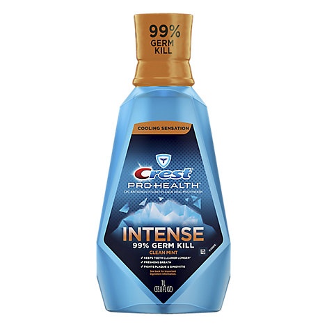 slide 1 of 1, Crest Pro Health Mouthwash Intense Clean Mint, 33.8 fl oz