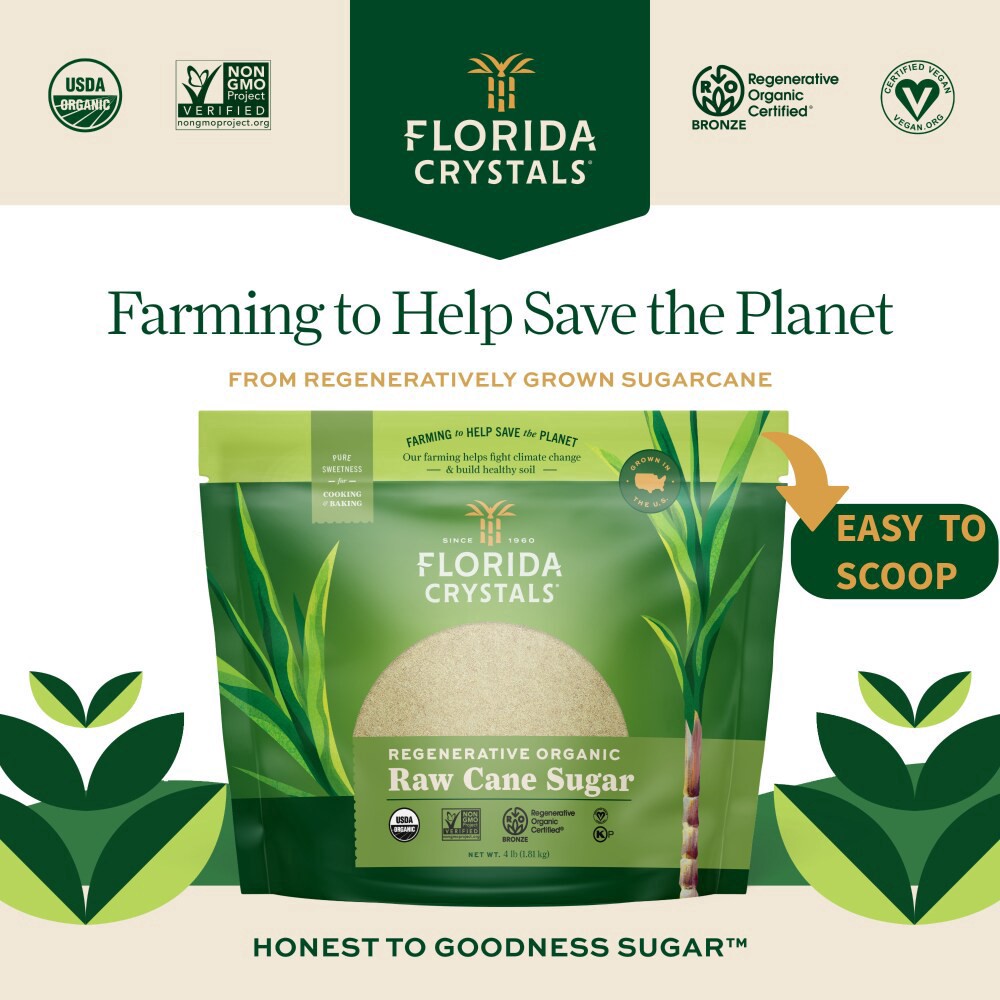 slide 5 of 6, Florida Crystals® Regenerative Organic Raw Cane Sugar, 4 lb