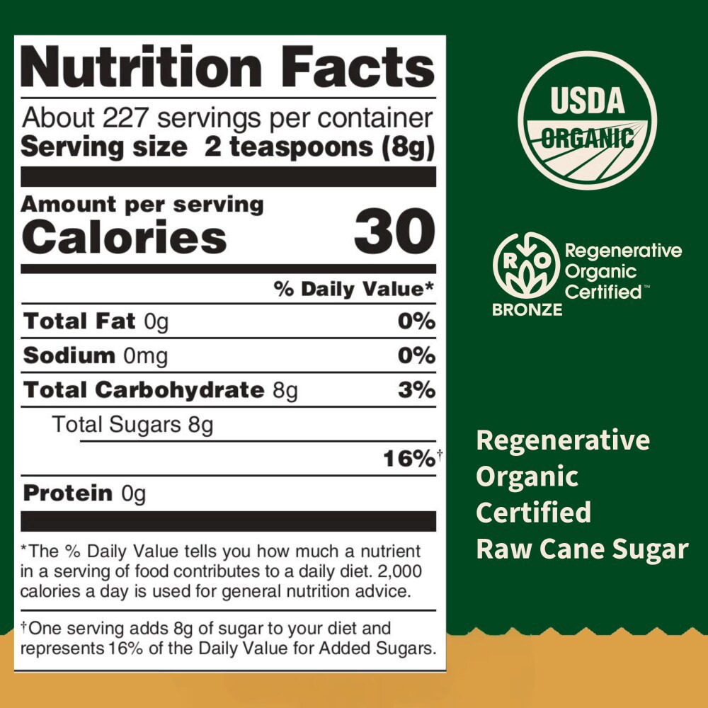 slide 2 of 6, Florida Crystals® Regenerative Organic Raw Cane Sugar, 4 lb