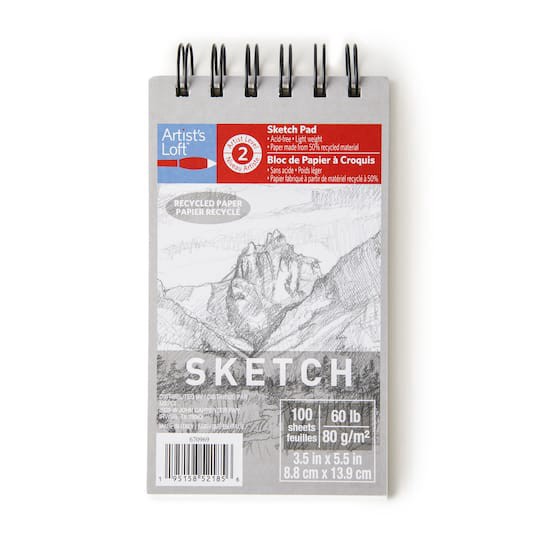 slide 1 of 6, Artists Loft White 3.5 in x 5.5 in Recycled Sketch Paper Pad By Artist's Loft, 3.5 in x 5.5 in