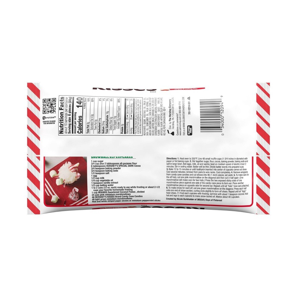 slide 2 of 2, Hershey's Kisses Holiday Candy Cane Mint Candies, 10 oz