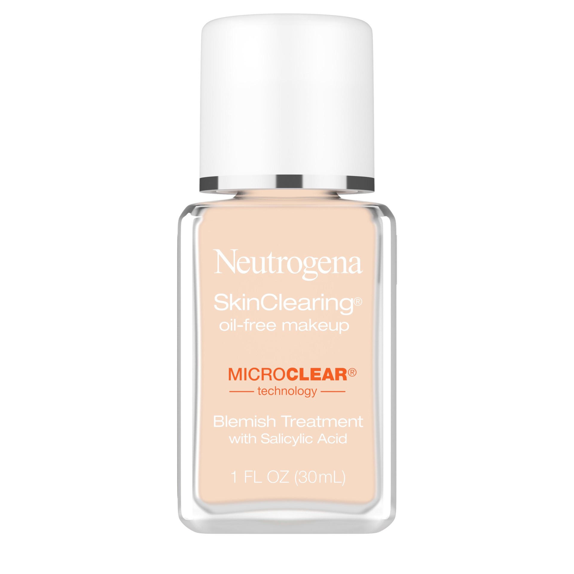 slide 1 of 10, Neutrogena Skin Clearing Liquid Makeup - 10 Classic Ivory, 1 fl oz