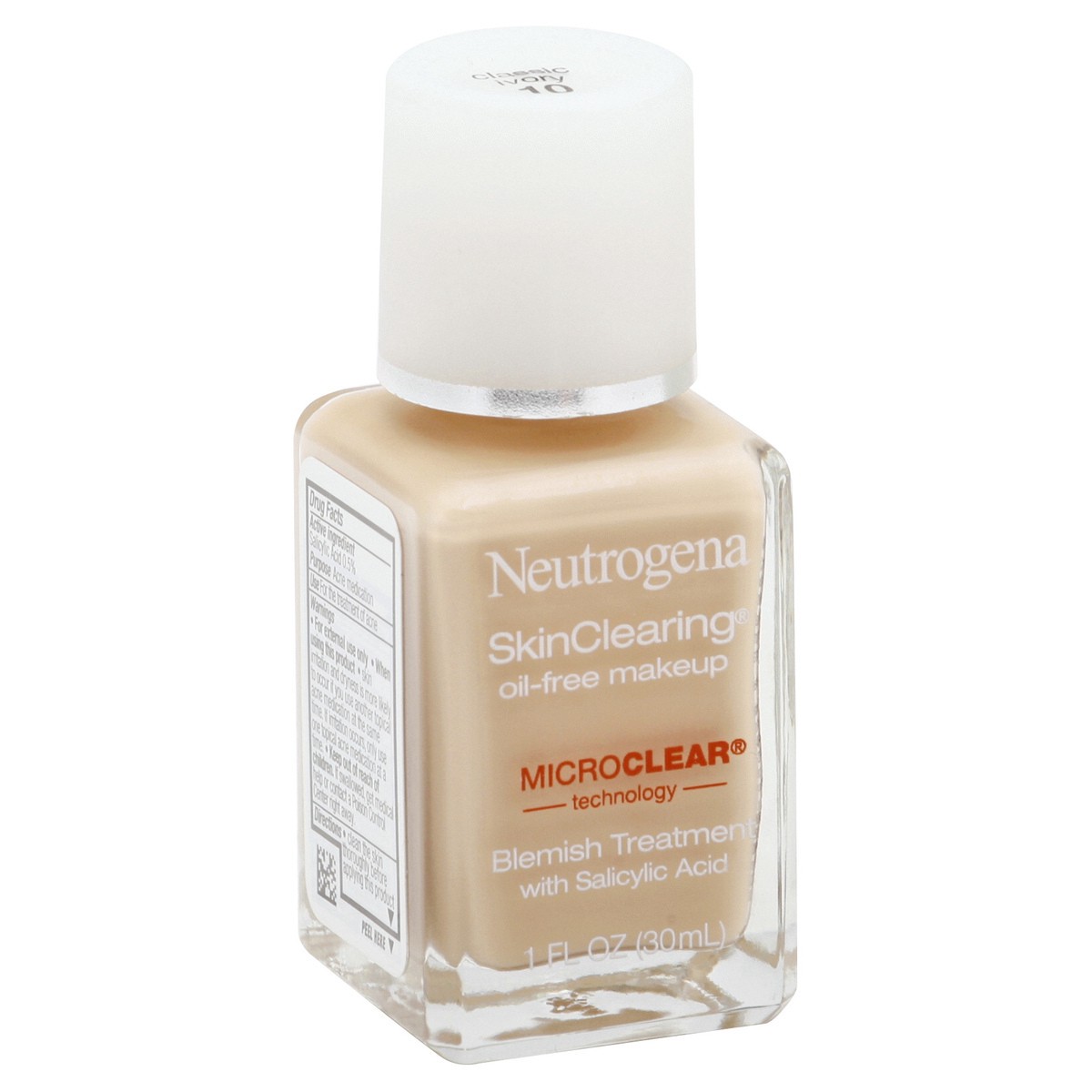 slide 8 of 10, Neutrogena Skin Clearing Liquid Makeup - 10 Classic Ivory, 1 fl oz