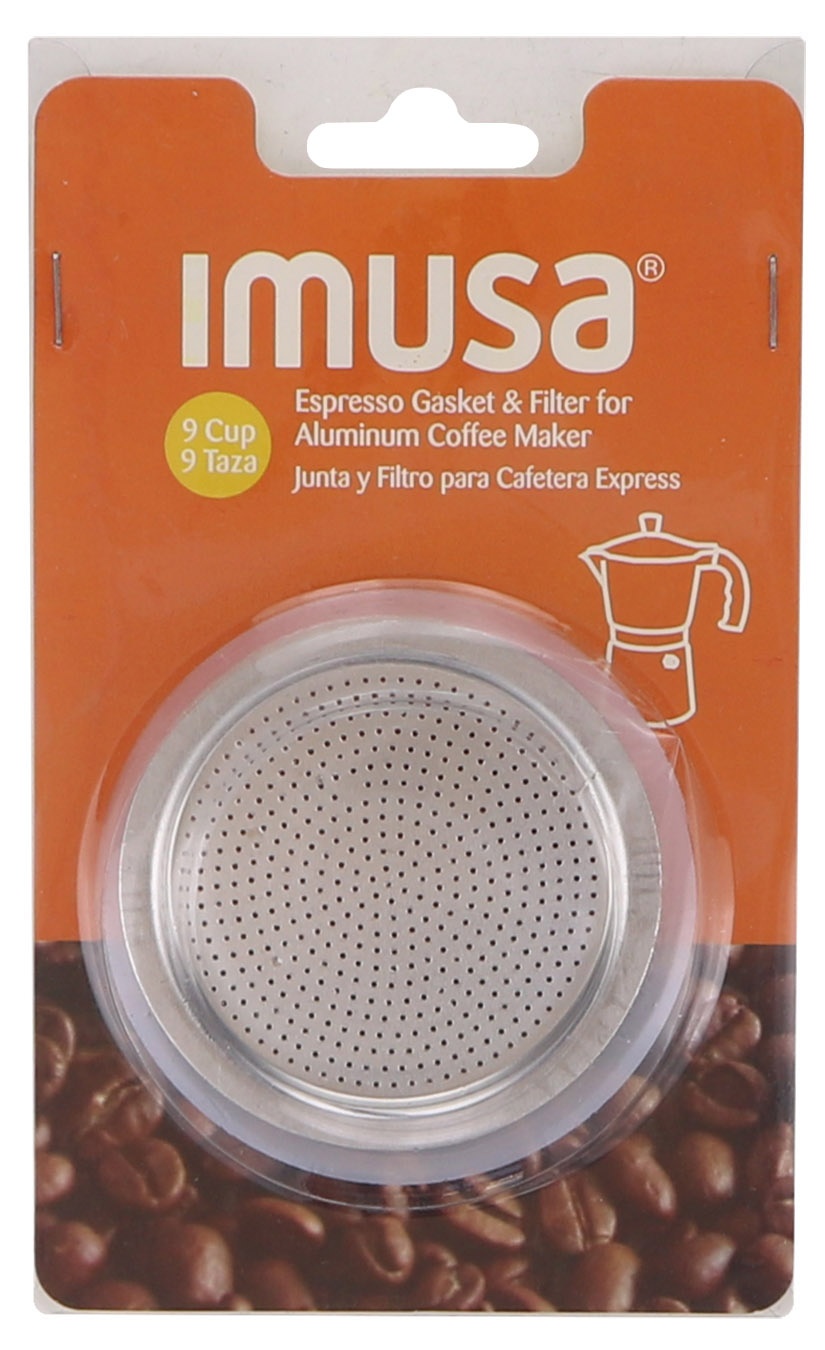 slide 1 of 1, Imusa 9 Cup Espresso Gasket & Filter For Aluminum Coffee Maker, 9 cups