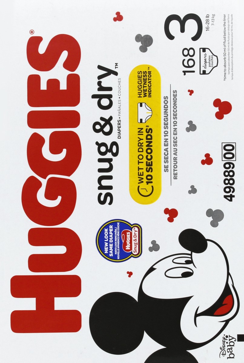 slide 5 of 8, Huggies Snug & Dry Diapers 168 ct, size 3