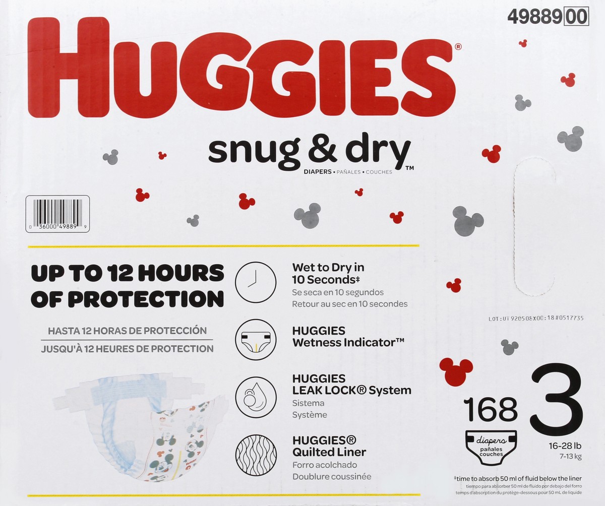 slide 8 of 8, Huggies Snug & Dry Diapers 168 ct, size 3