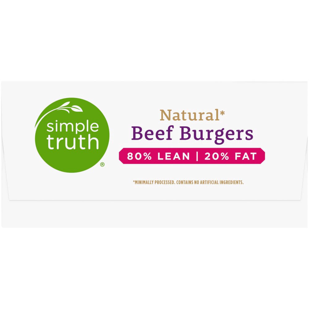 slide 2 of 3, Simple Truth Natural Beef Burger, 6 ct