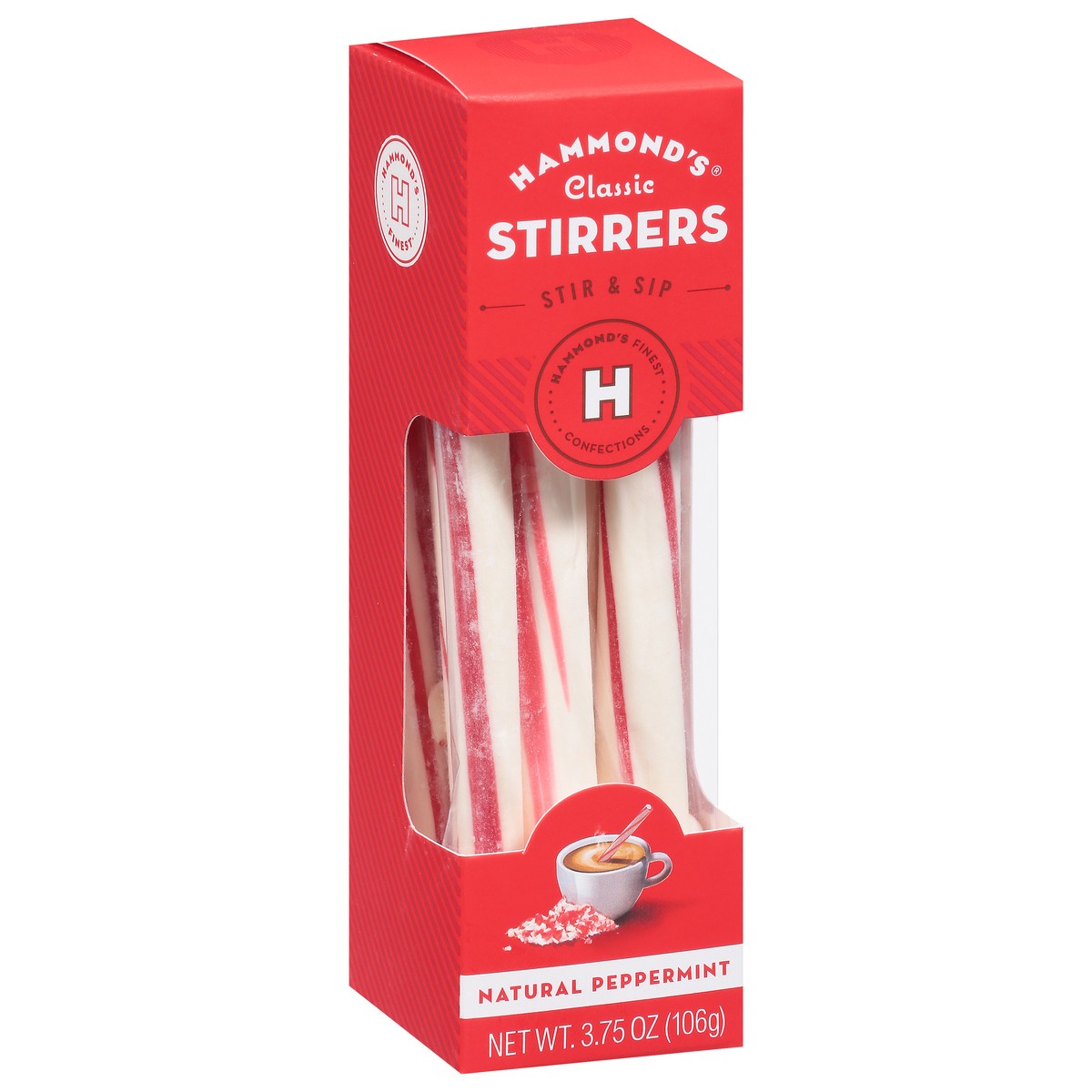 slide 2 of 9, Hammond's Stirrers, Classic, Natural Peppermint, 3.75 oz