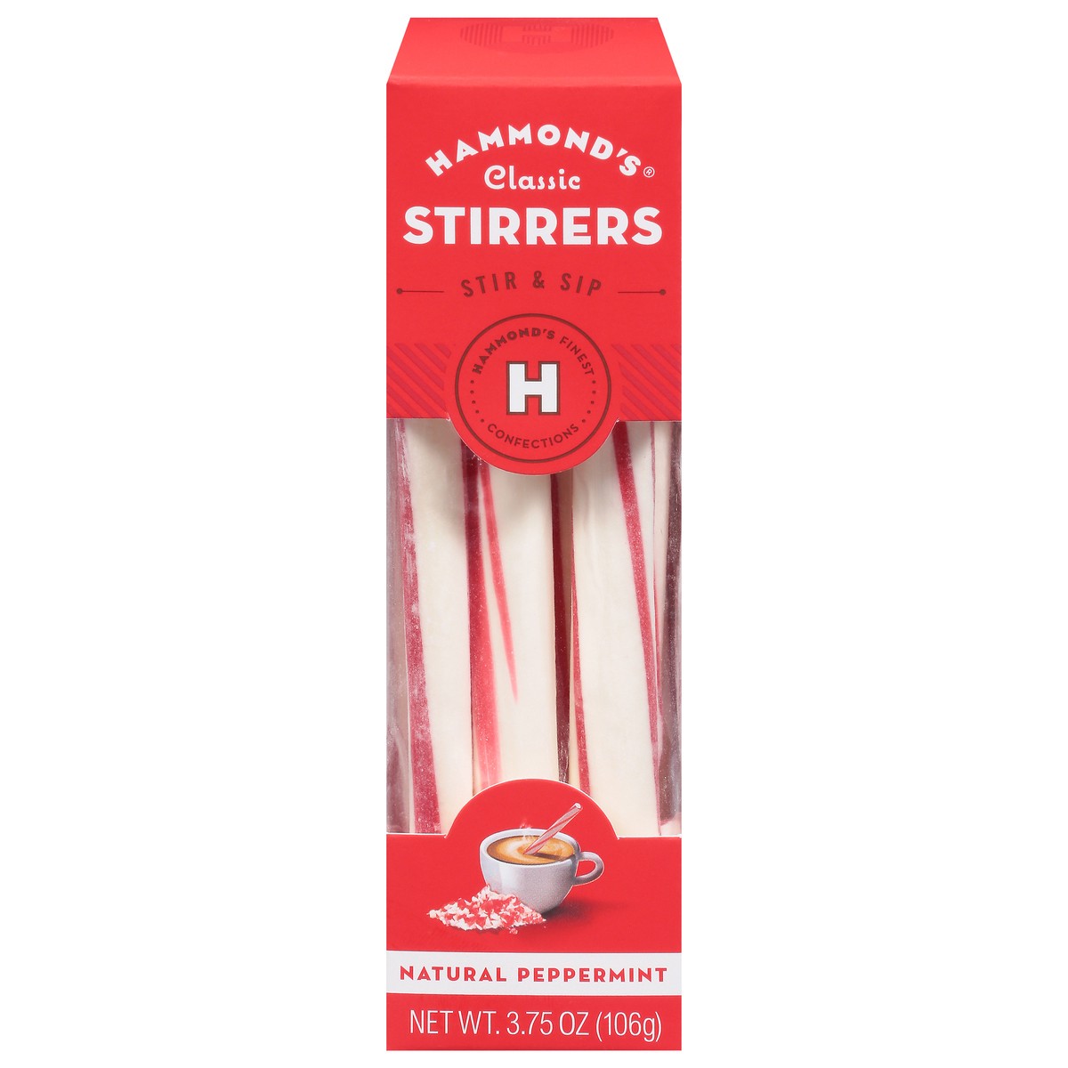 slide 1 of 9, Hammond's Stirrers, Classic, Natural Peppermint - 3.75 oz, 3.75 oz