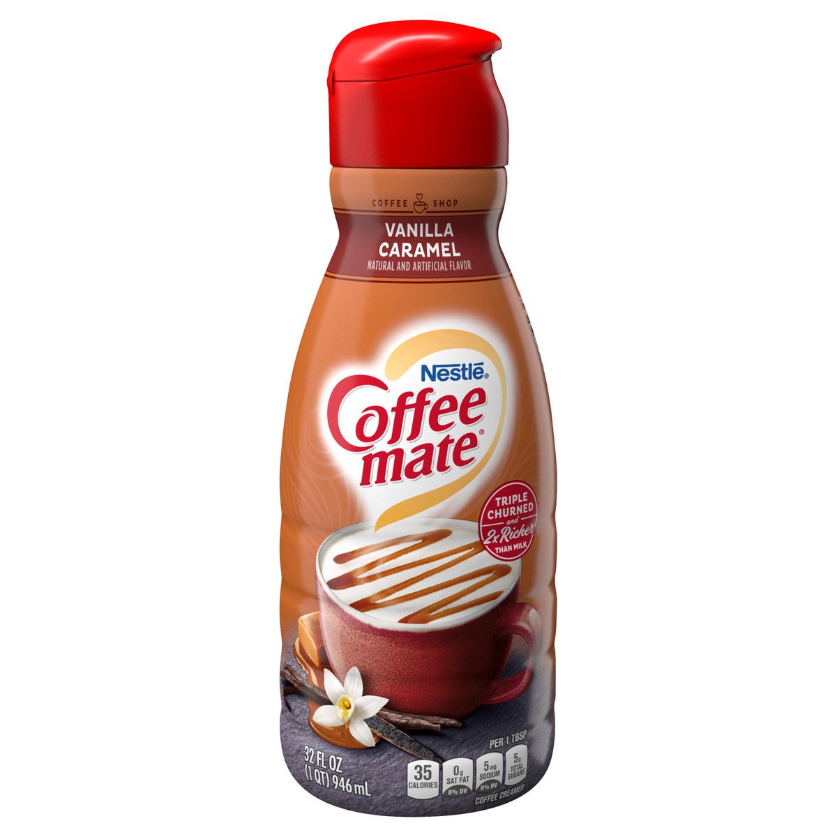 slide 1 of 8, Coffee mate Nestle Coffee mate Duo Vanilla and Caramel Liquid Coffee Creamer, 32 oz