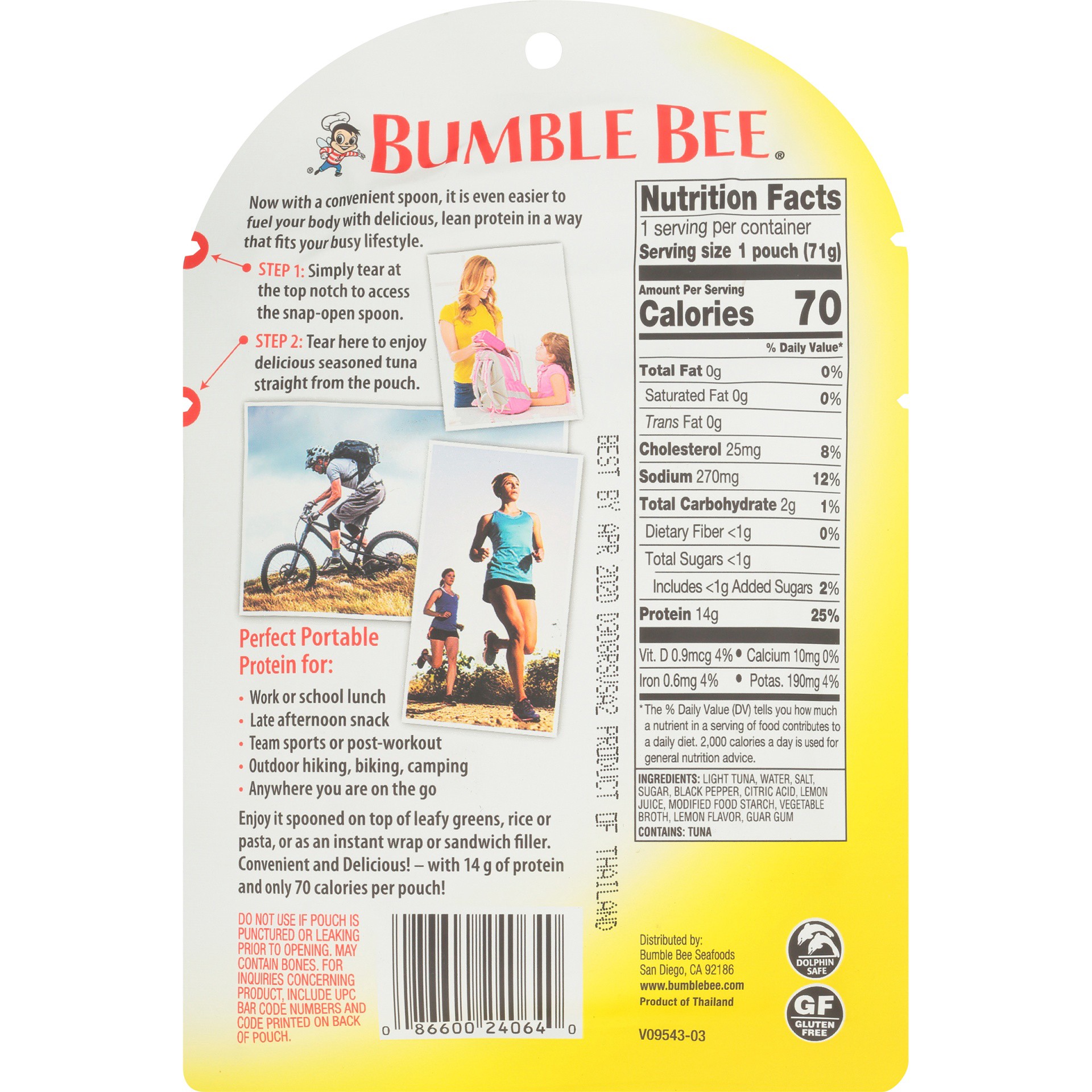 slide 14 of 16, Bumble Bee Lemon & Pepper Seasoned Tuna Pouch with Spoon, 