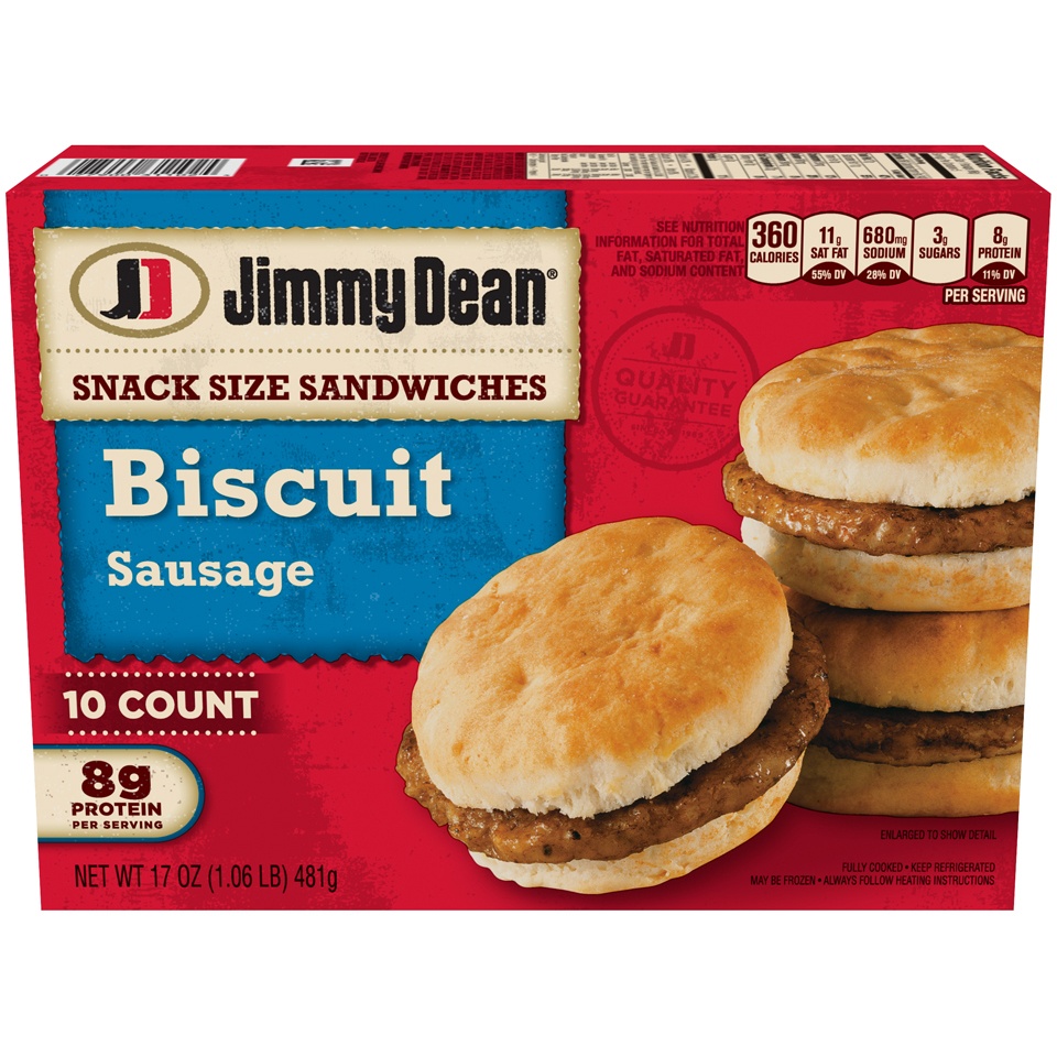 slide 1 of 1, Jimmy Dean Snack Size Sausage Biscuits, 10 ct