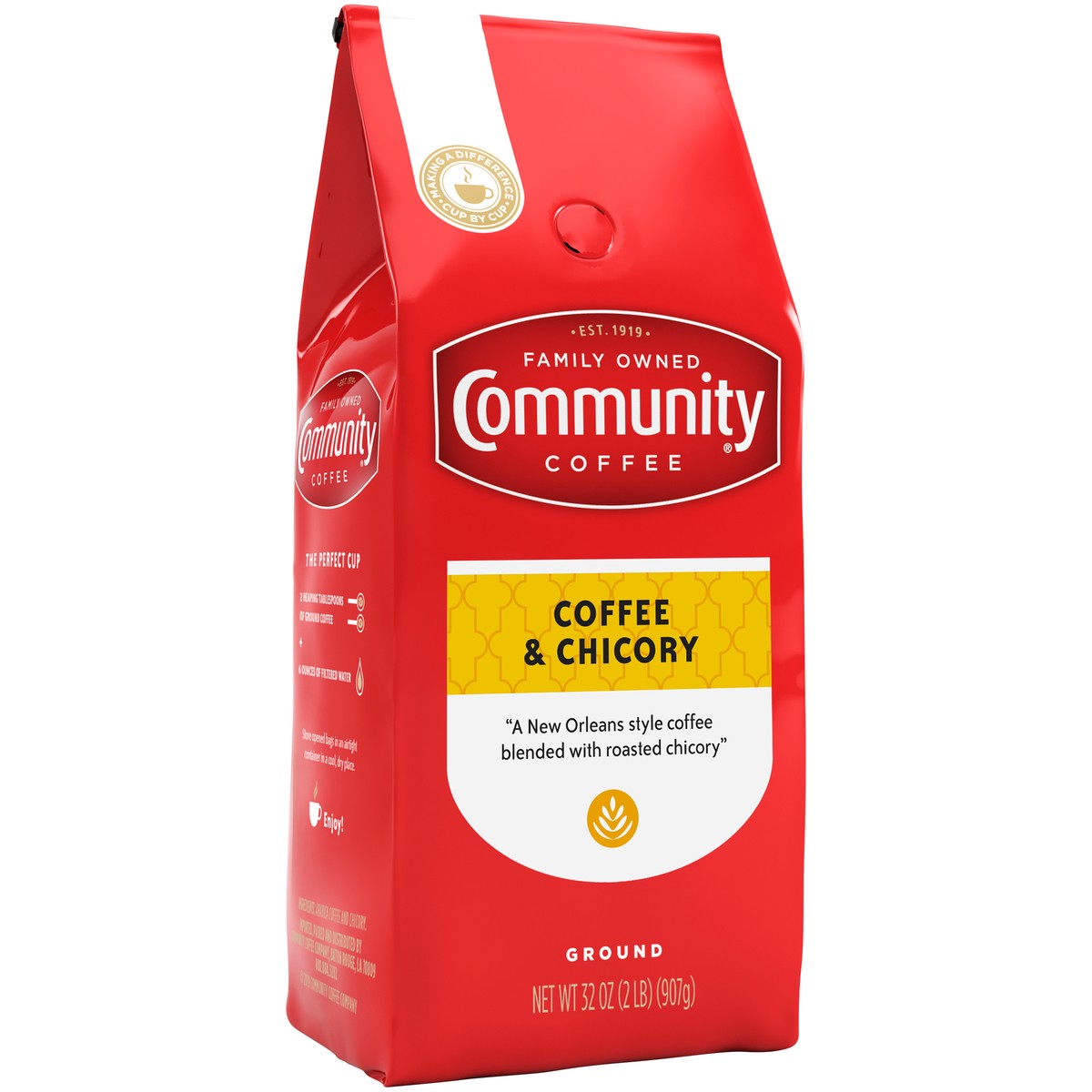 slide 4 of 9, Community Coffee & Chicory Medium Roast Ground Coffee - 32oz, 32 oz