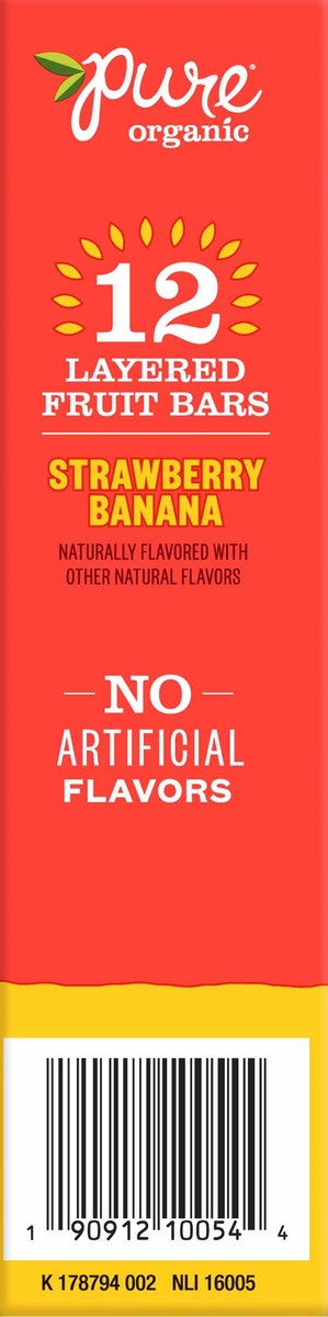 slide 6 of 10, Pure Organic Strawberry Banana Layered Fruit Bars, 7.6 oz