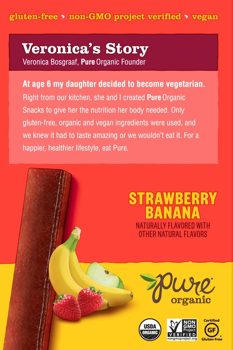 slide 9 of 10, Pure Organic Strawberry Banana Layered Fruit Bars, 7.6 oz