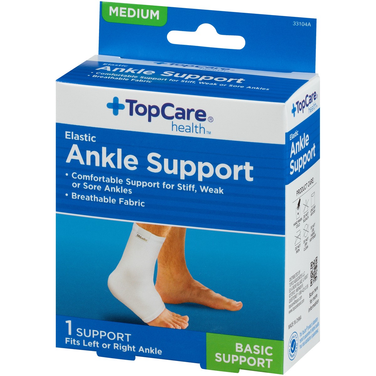 slide 3 of 8, TopCare Ankle Support, Elastic, Medium, 1 ct