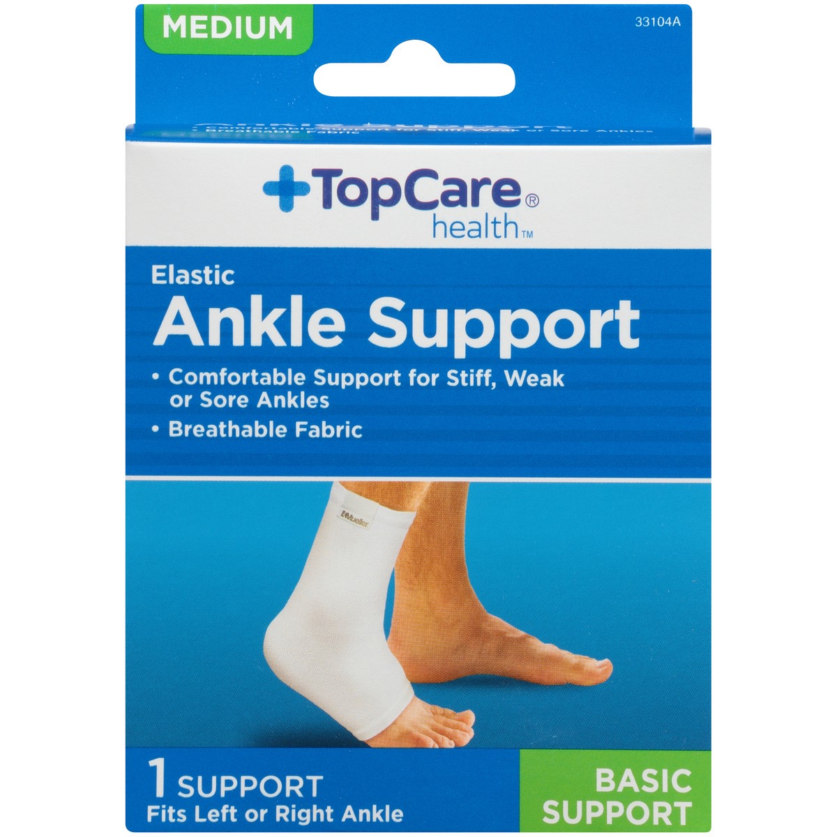 slide 7 of 8, TopCare Ankle Support, Elastic, Medium, 1 ct