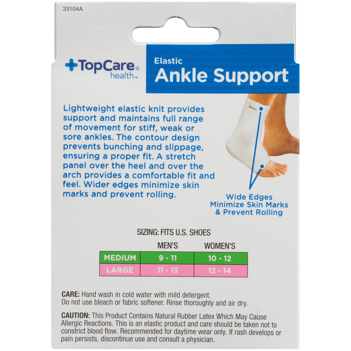 slide 8 of 8, TopCare Ankle Support, Elastic, Medium, 1 ct