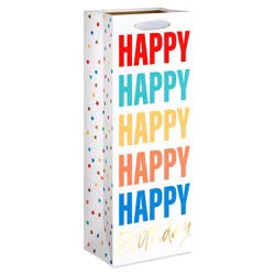 American Greetings Multi-color Happy White Birthday Beverage Gift Bag