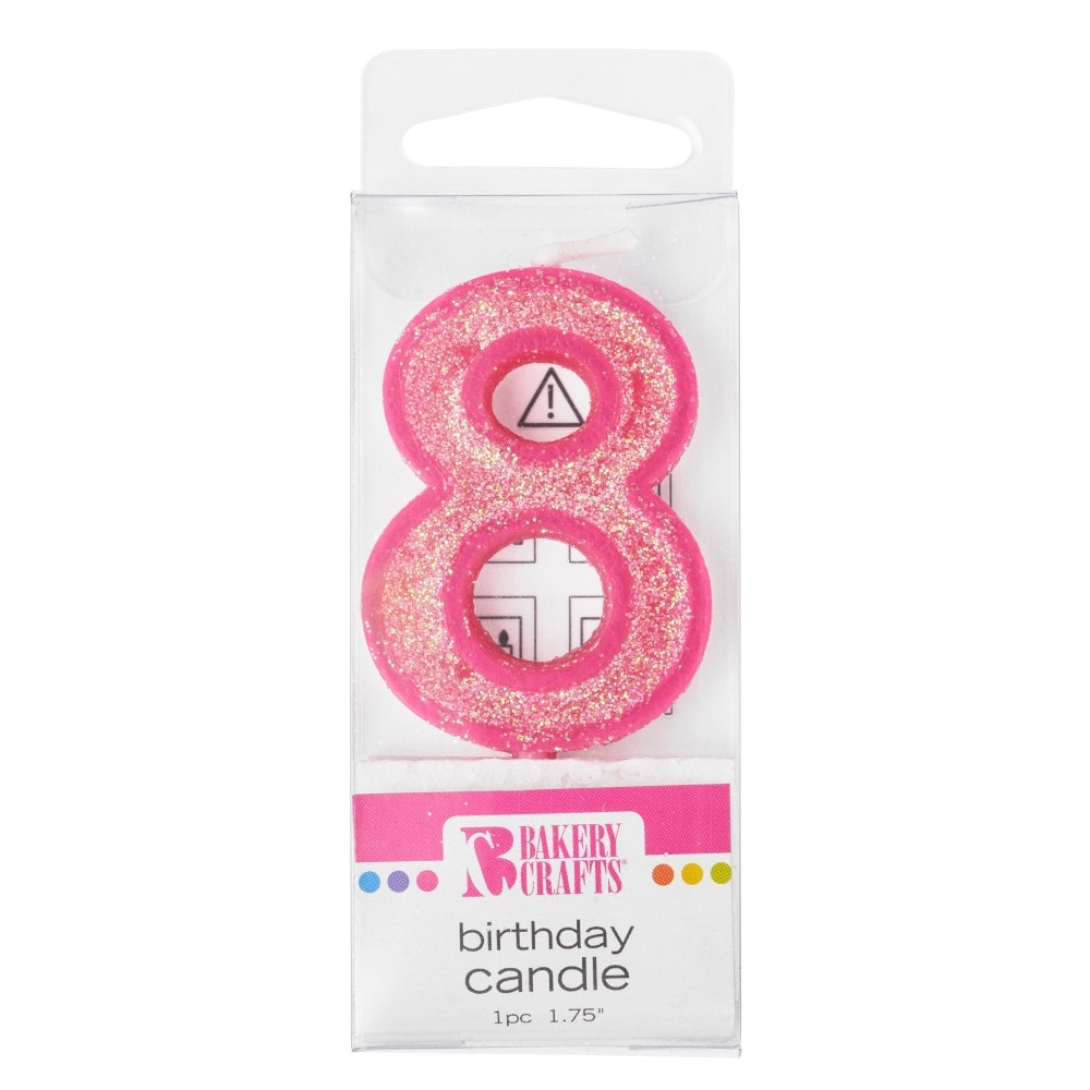 slide 1 of 1, Bakery Crafts Candle8Pink, 1 ct