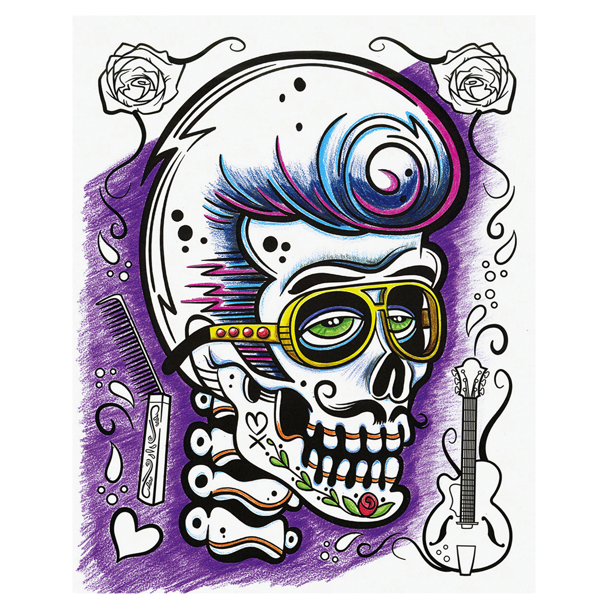 slide 3 of 4, Crayola Art with Edge Sugar Skulls Coloring Pages, 1 ct