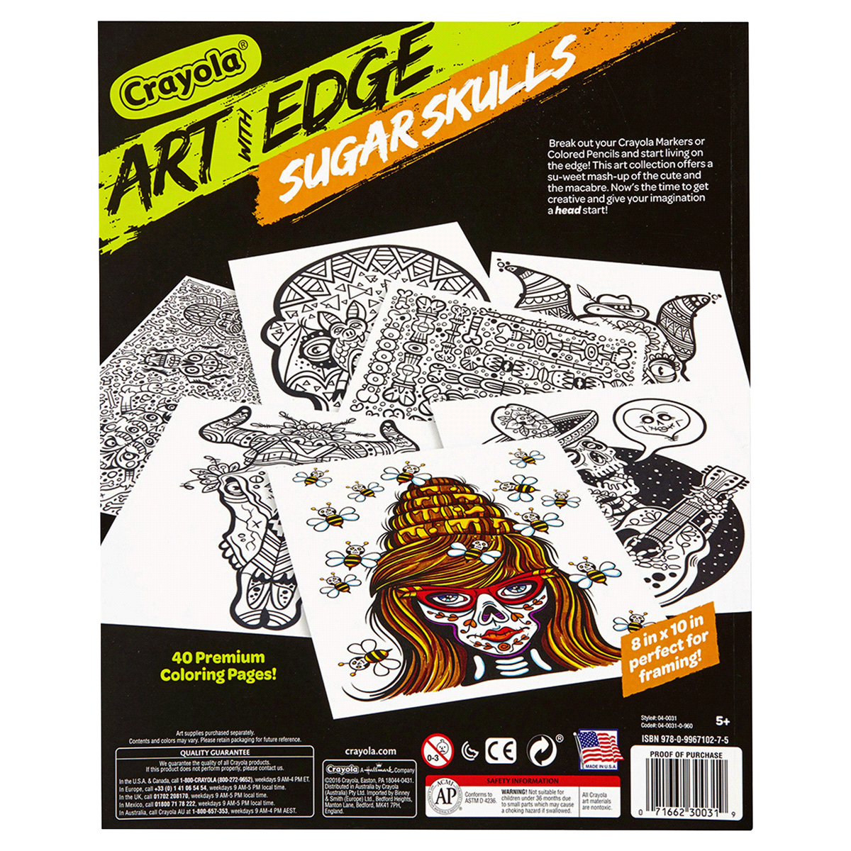 slide 4 of 4, Crayola Art with Edge Sugar Skulls Coloring Pages, 1 ct