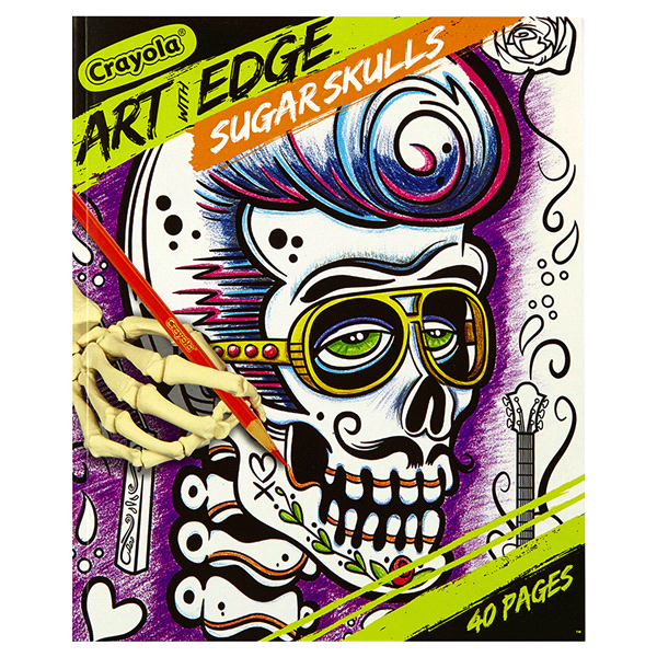 slide 1 of 4, Crayola Art with Edge Sugar Skulls Coloring Pages, 1 ct