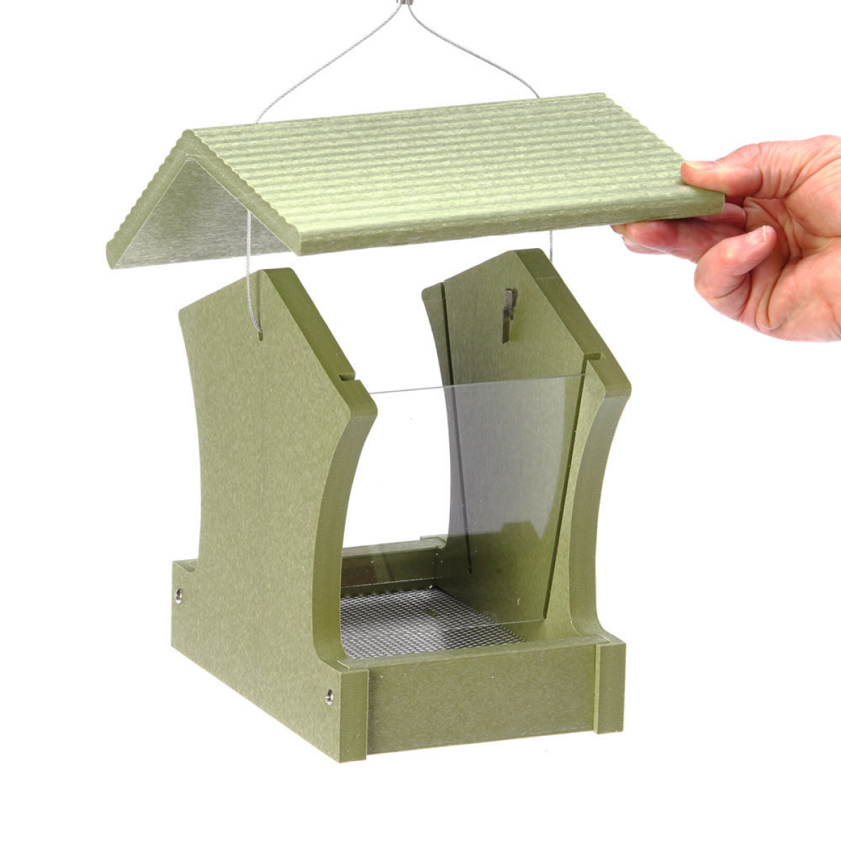 slide 4 of 5, BIRDS CHOICE Bird's Choice Small Hopper Bird Feeder, Green Solutions, 1 ct