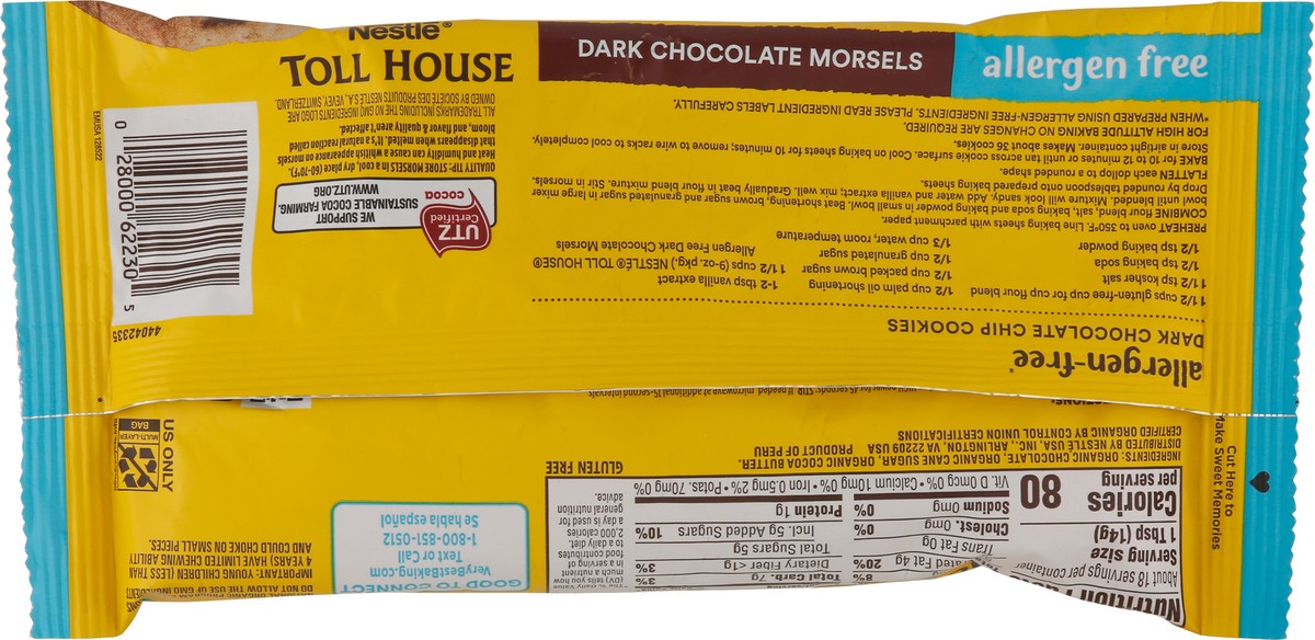 slide 3 of 9, Toll House Organic Allergen Free Dark Chocolate Chips, 9 oz