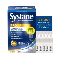 Systane Pro PF Triple Action Dry Eye Relief Eye Drop Vials, 32 ct