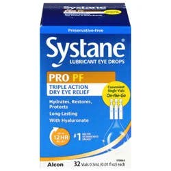 Systane Pro PF Triple Action Dry Eye Relief Eye Drop Vials, 32 ct