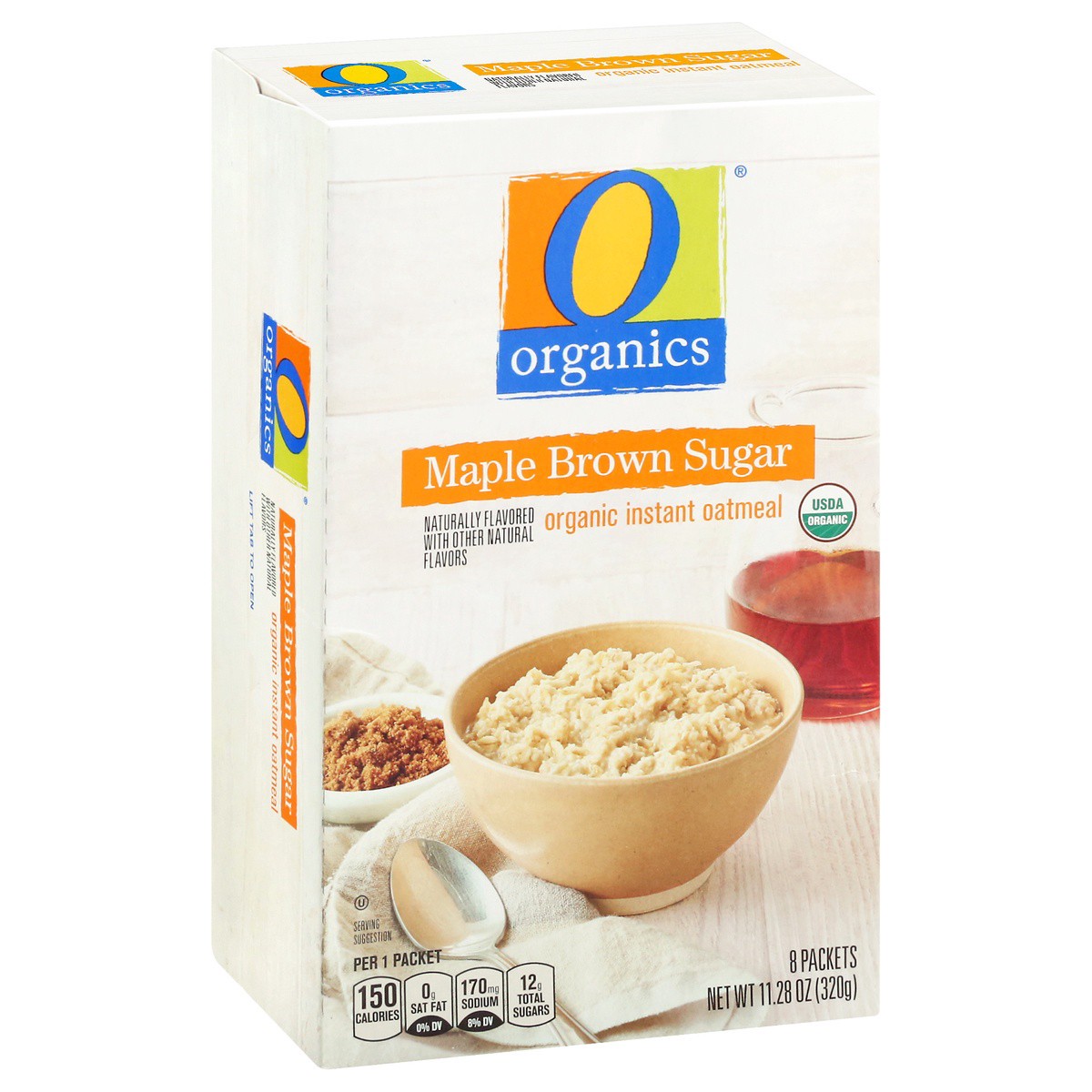 slide 7 of 9, O Organics Oatmeal, Organic Instant, Maple Brown Sugar, 8 ct; 1.41 oz