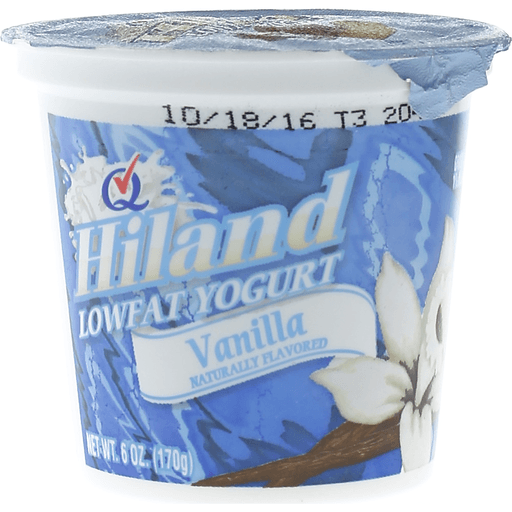 slide 1 of 1, Hiland Dairy Vanilla Yogurt, 6 oz